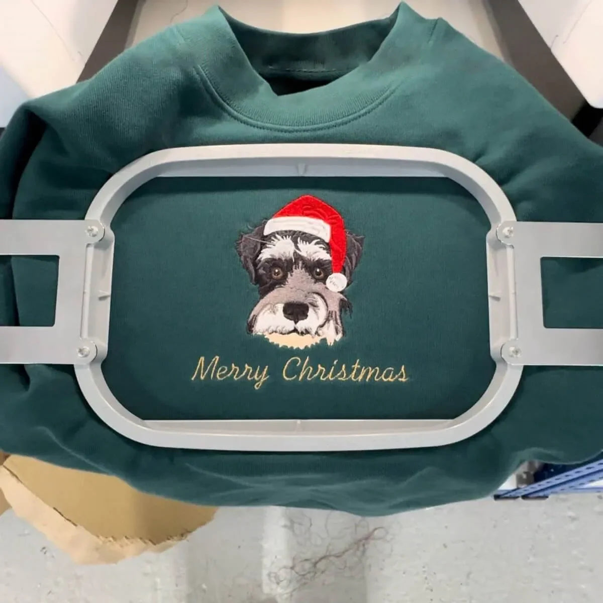 Customized Embroidered Pet Portrait Christmas Sweatshirt